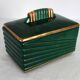 Art deco candy box in green porcelain Letalle, St Clément