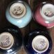 Un lot de 4 bols poterie émail couleurs