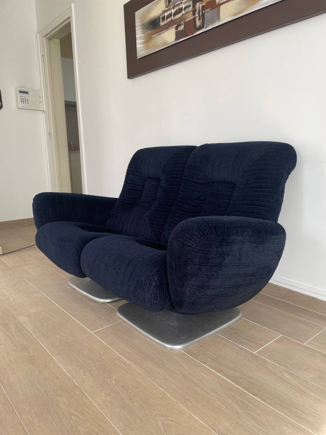 Sofa set + armchair + footrest Jean Prévost – 1970s