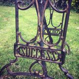 Established solid wood and cast iron console