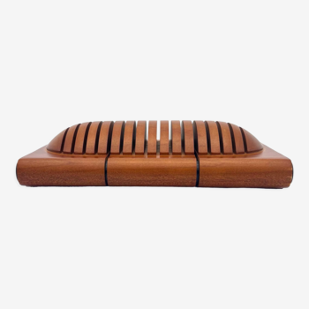 Teak business card holder - Edwood design - made in France (circa 1980)