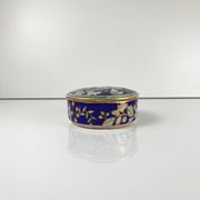 Chinese blue porcelain box with bird and flower motif
