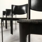 Matteo Grassi black leather dining chairs