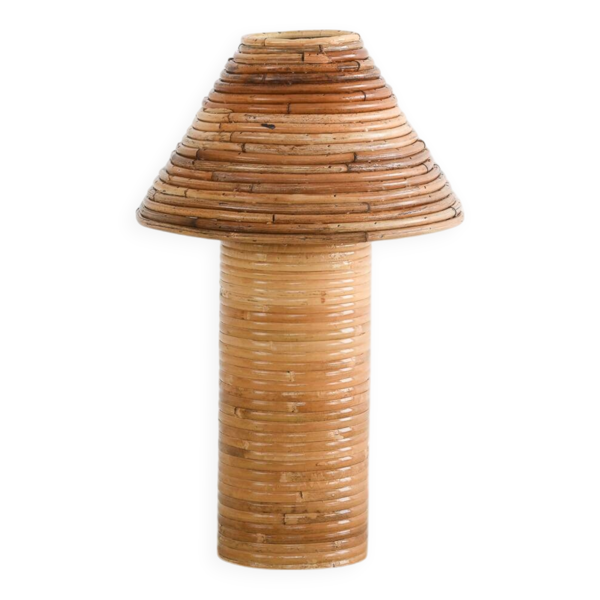 Table Lamp Organic Rattan Reed