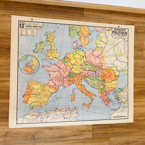 Carte scolaire murale n° 13 "Europe politique" par Vidal-Lablache