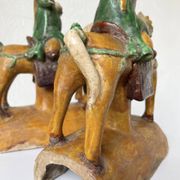 Tuile faitière équestre terre cuite époque Ming