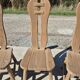 Set 4 vintage brutalist dining chairs De Puydt Belgium solid oak