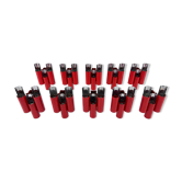 Set of 10 mid-century red and chrome wall lamps by Stilnovo, Italy 1970s