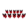 Set of 10 mid-century red and chrome wall lamps by Stilnovo, Italy 1970s