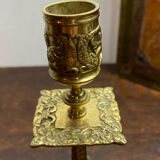 Bronze fish candlestick, late 19th century