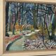 Swedish Oil on Canvas – “Forest” by Eyvind Olesen – Dated 1957