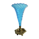 Napoleon III vase conical blue glass on cup and brass foot