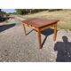 Table vintage en pin et osier