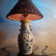 Asian lamp painted with hand naive flower