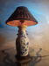 Asian lamp painted with hand naive flower