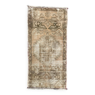 Petit tapis turc vintage 97x49 cm, Short Runner, Tribal, Shabby, Mini Tapis
