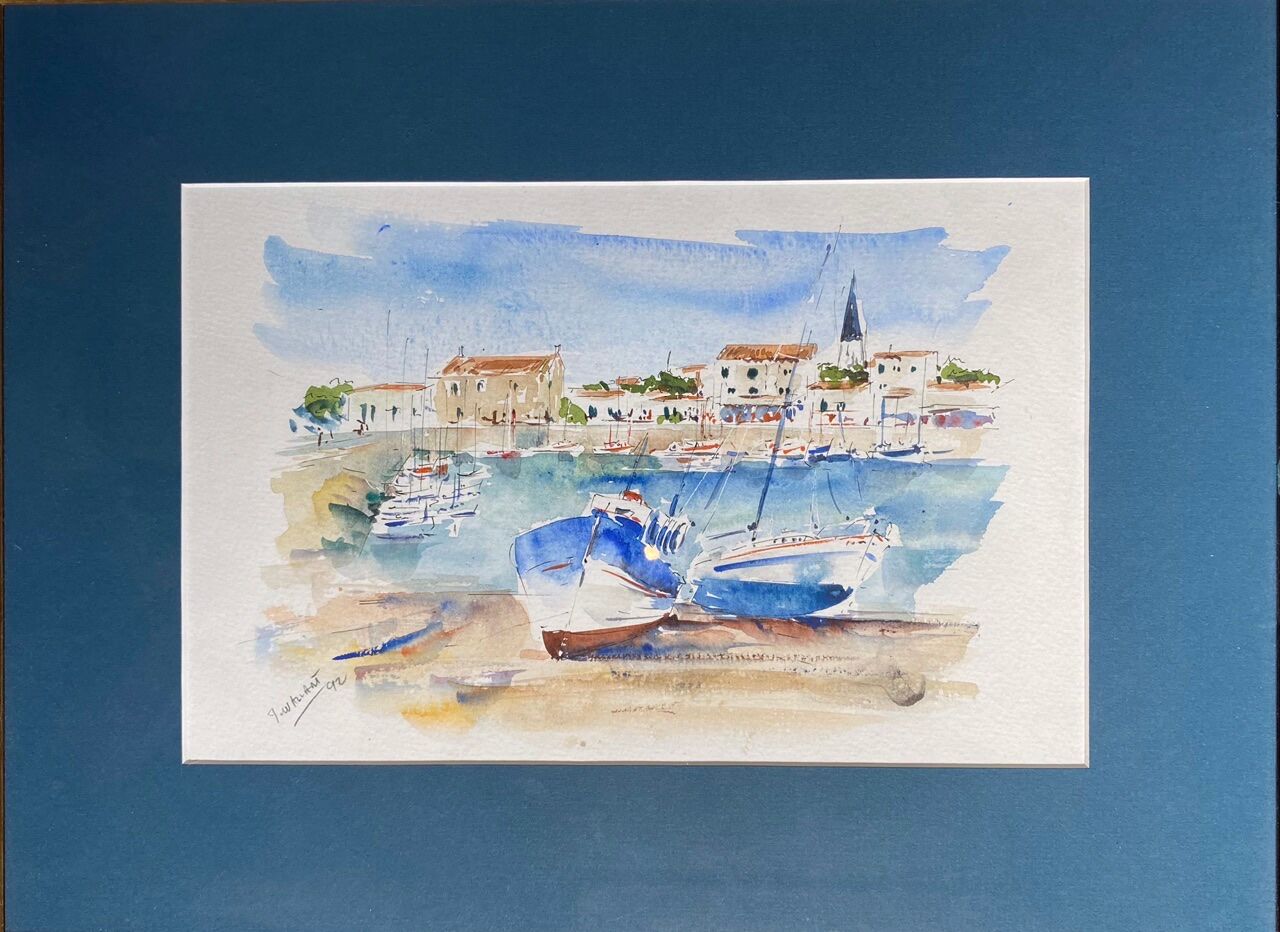 Painting, watercolor, Navy, signed and dated XX century