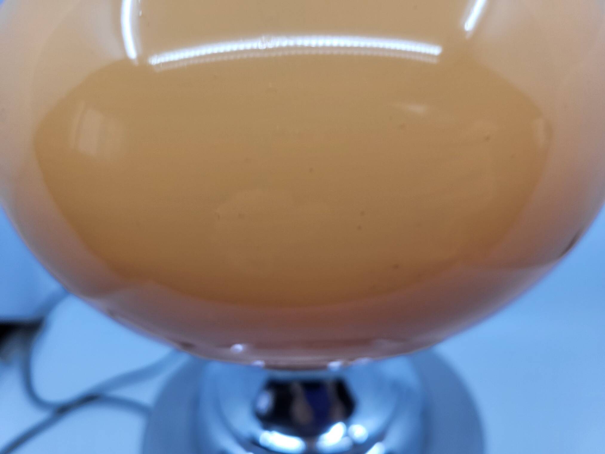 Diderot Delmas lamp in orange opaline with chrome base France 1970 Vintage