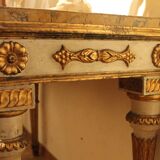 Italian Louis XVI White Lacquer and Giltwood Console with Scagliola Siena Marble Top