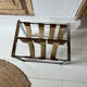 Vintage chrome steel and leather magazine rack – 1970s