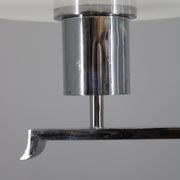 Art Deco chrome and sandblasted glass chandelier, Czechoslovakia, 1940s