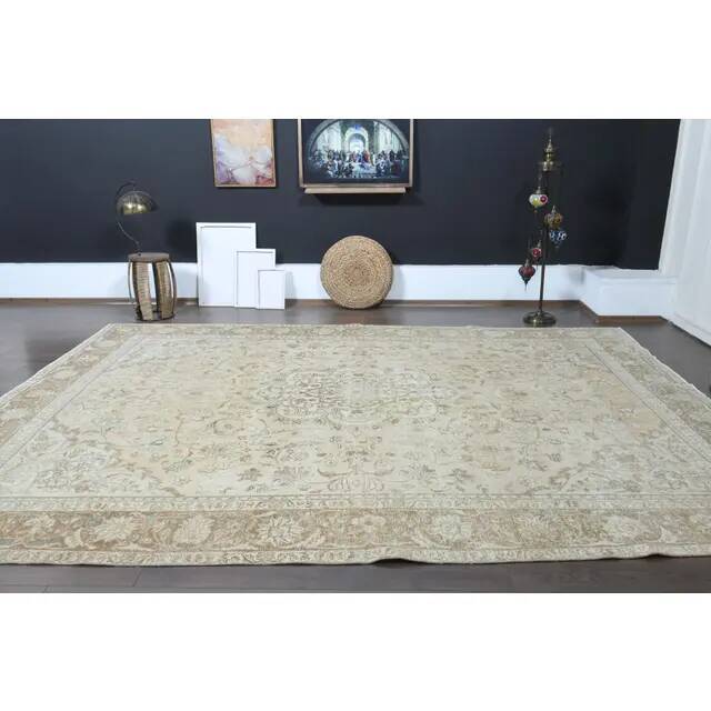1970s Vintage Persian Handknotted Wool Orange Oversize Area Rug 288x385