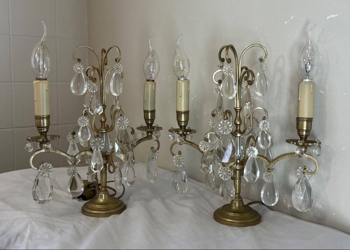 Pair of bronze candlesticks