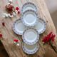 6 antique flat plates in Saint-Amand earthenware (Nord)