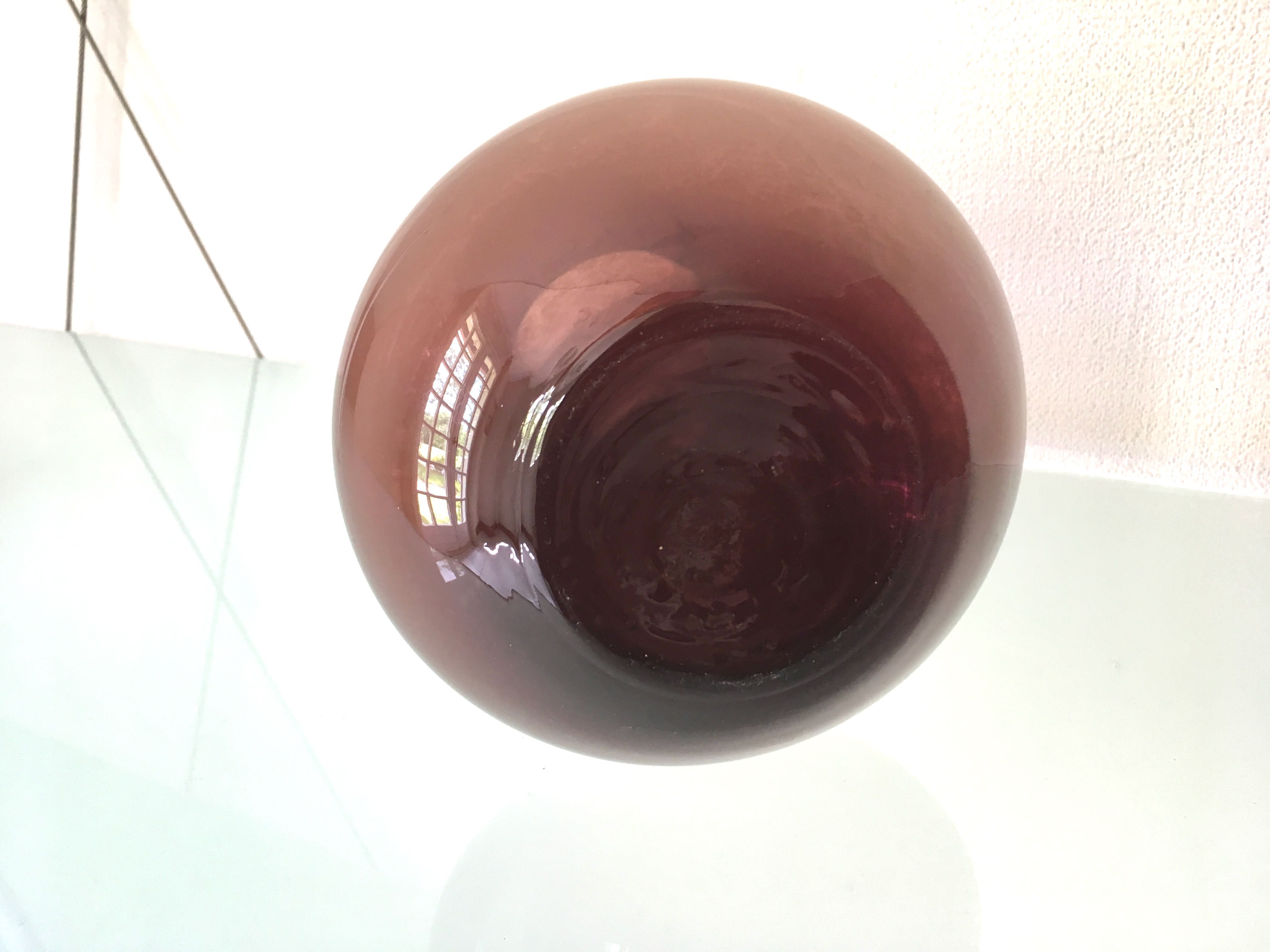 Blown glass heather vase