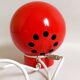 Bright Red Lita Ball Lamp Space Age 70s