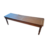 Banquette en bois et cannage