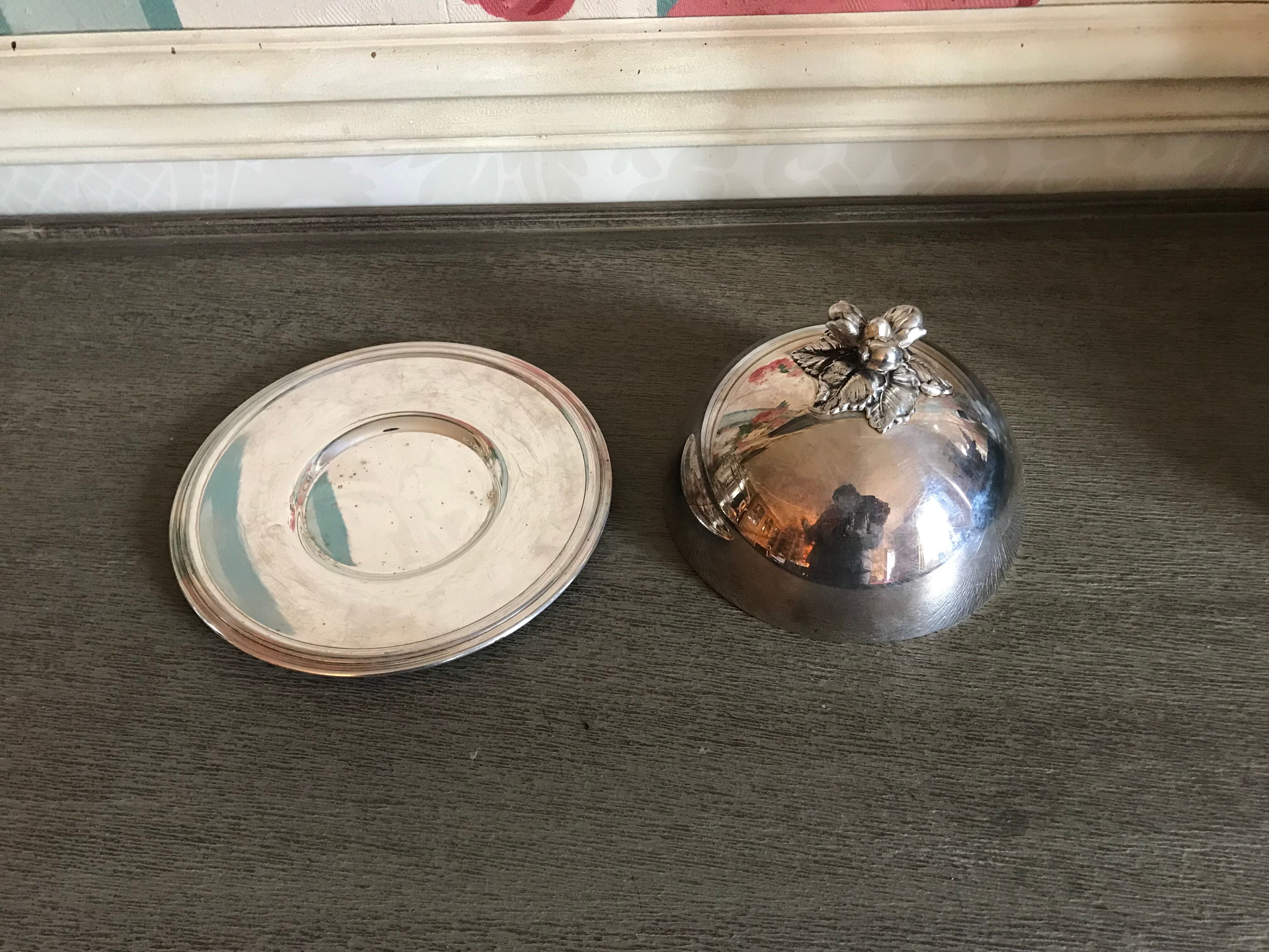 Butter bell silver metal