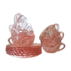 Lot of 6 Pink Tea Cups - Rosaline Subcups ARCOROC LUMINARC Tea Service