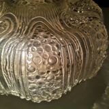Portuguese mid century clear bubble glass bathroom flush mount light fixture lamp 1970s