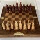 Wooden chess set from the 1960s, dimensions: length - 47.5 cm -