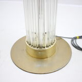 Mid-century rare design brass and Art glass modern floor lamp Kamenický Šenov/Preciosa, 1960´s