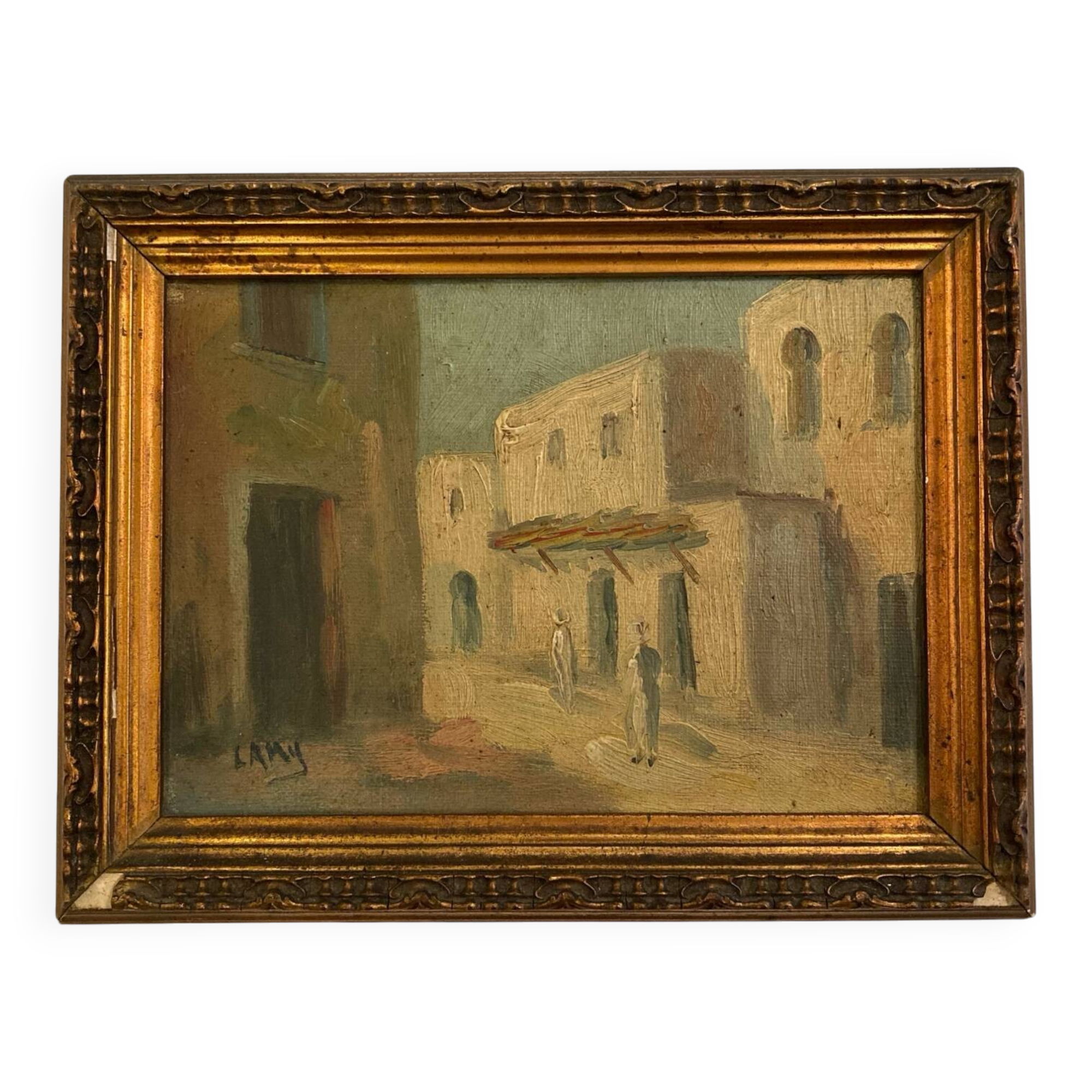 Orientalist oil on canvas 1930 signed Lamy