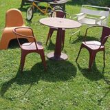 Xavier Pauchard for Tolix table G and 3 chairs A56