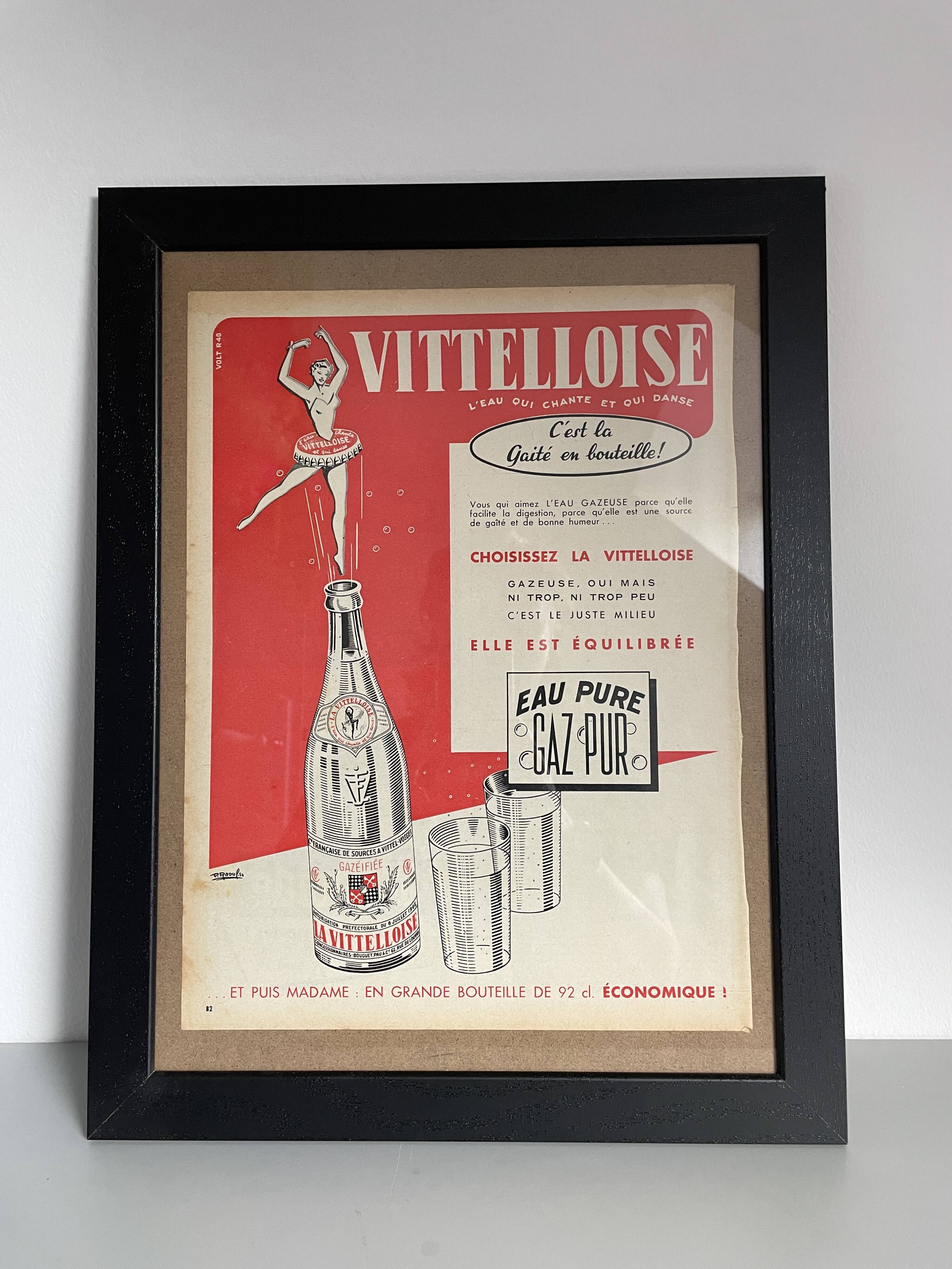 Vintage Advertising Vitelloise Paris Match 1954