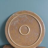 Round tray display for cake or cheese stoneware trivet