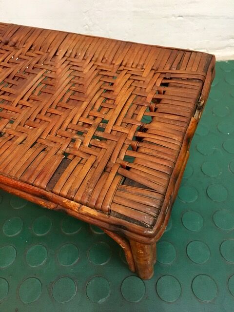 small vintage rattan stool