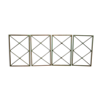 Lot de 4 grilles de protection époque art déco en fer vers 1920