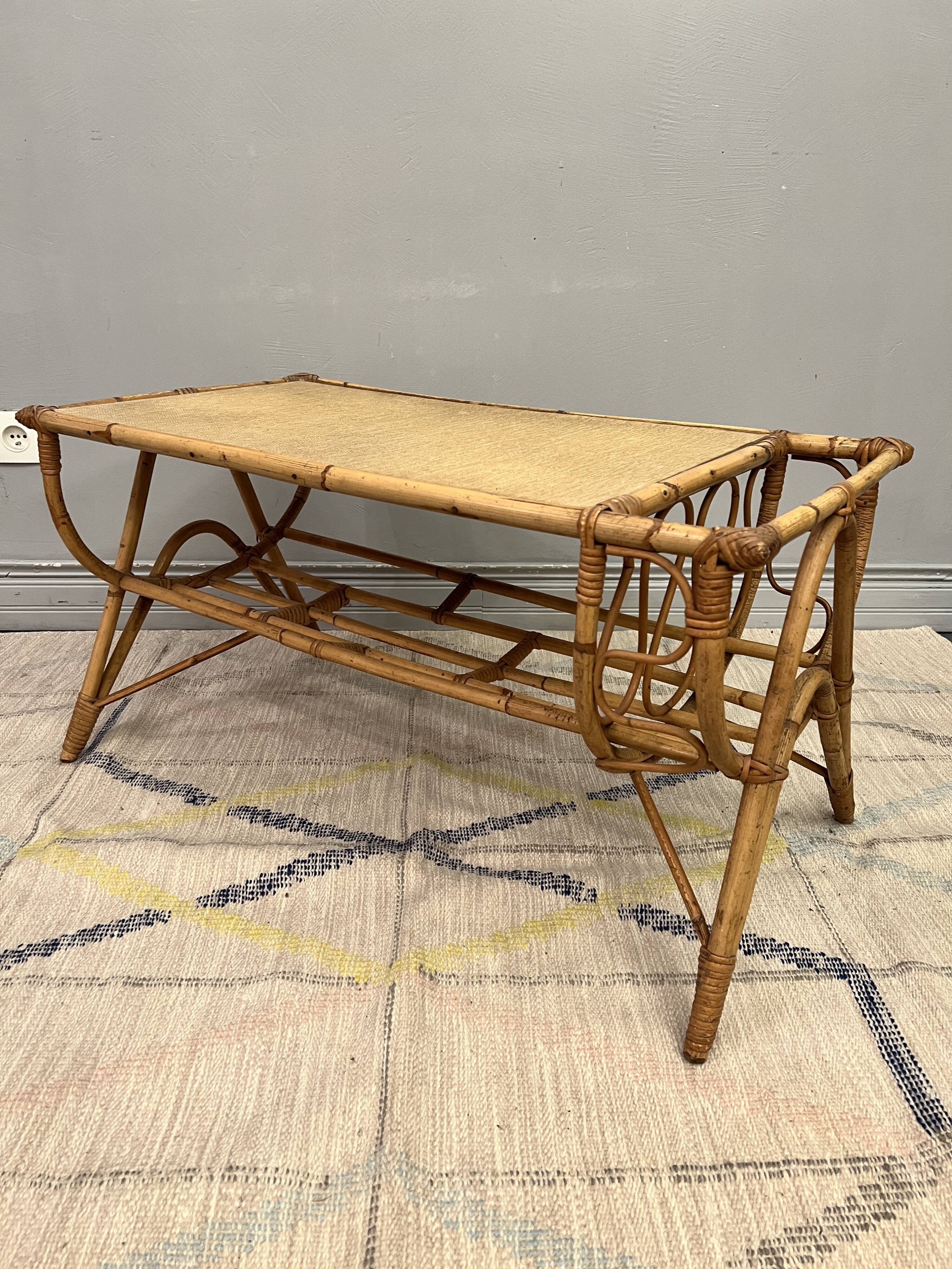 Vintage rattan coffee table