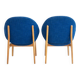 Paire de fauteuils en chêne Hans Olsen Model No 134 avec tapisserie en tissu bleu