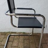 Leather and chrome armchair 70