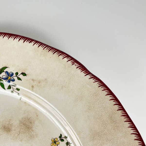 Plat rond patiné modèle Strasbourg, Sarreguemines, 1880-1918