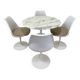 Tulip table – Knoll International in marble and 4 chairs – Ee