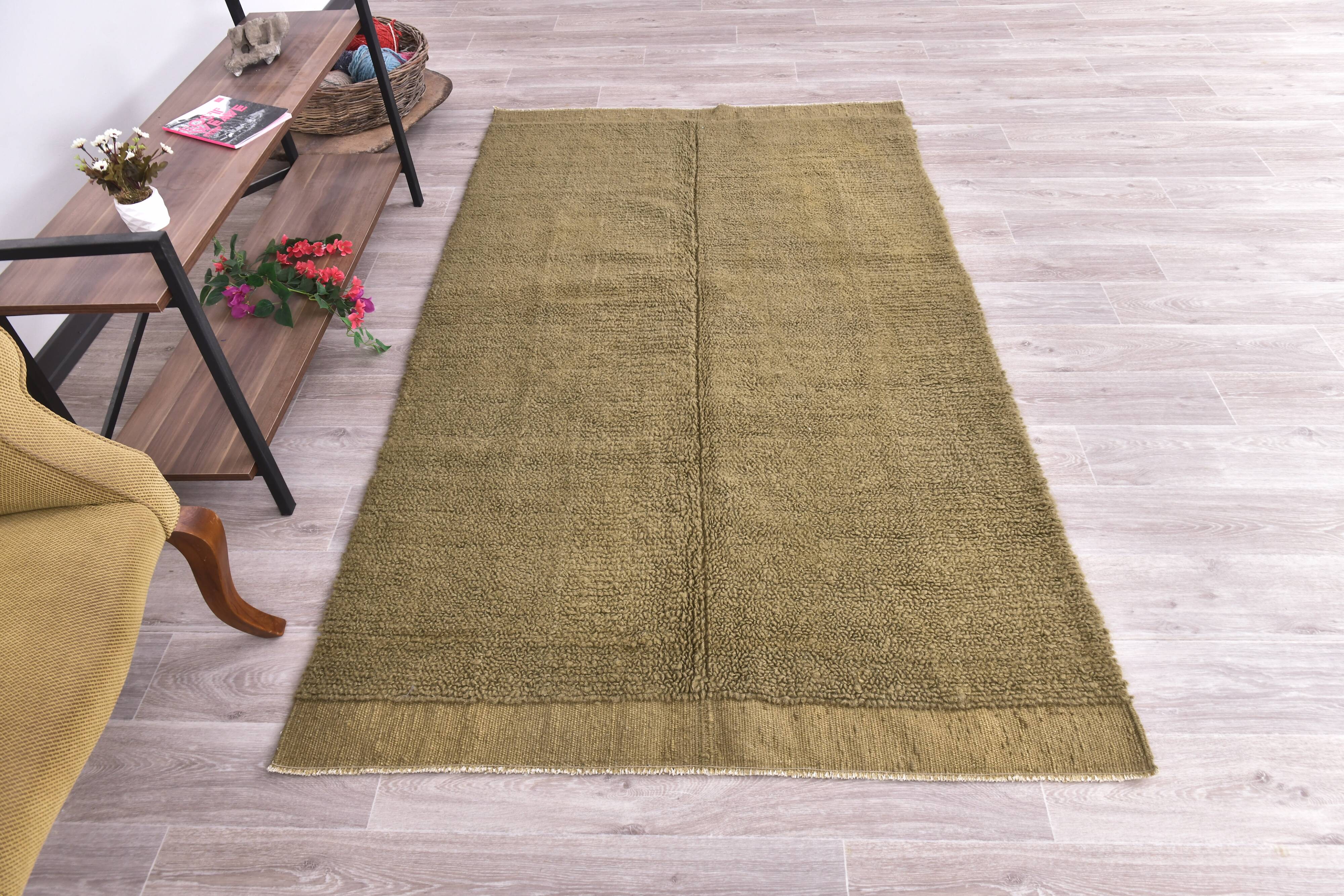 Green Moroccan Berber Area Rug 132x222Cm SK 240774