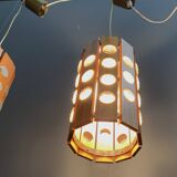 Set of 2 wood hang lamps 1970s