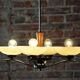 Art Deco Chandelier in Chromed Steel and Beech, Czech, 1920s